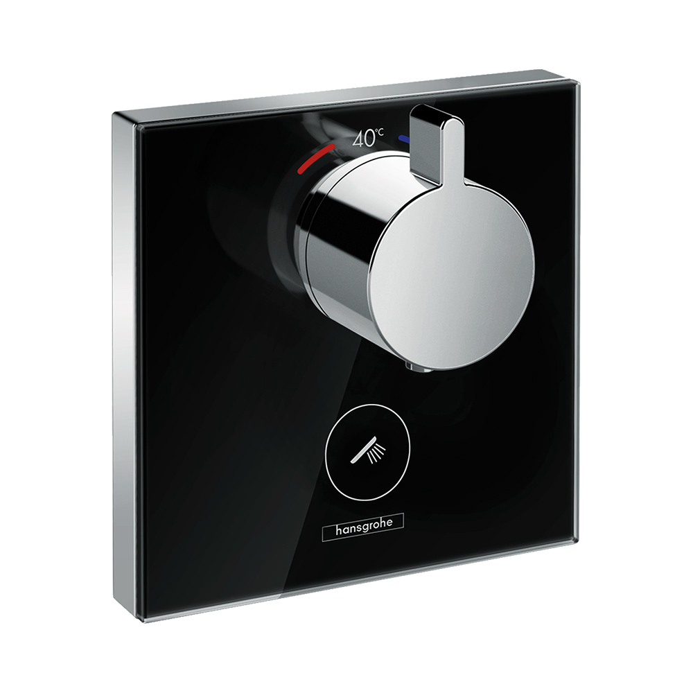 Купить Hansgrohe ShowerSelect Glass Термостат ShowerSelect HighFlow с отдельным выводом для ручного душа стеклянный СМ хром-белый матовый 15735400 в магазине wardena.ru