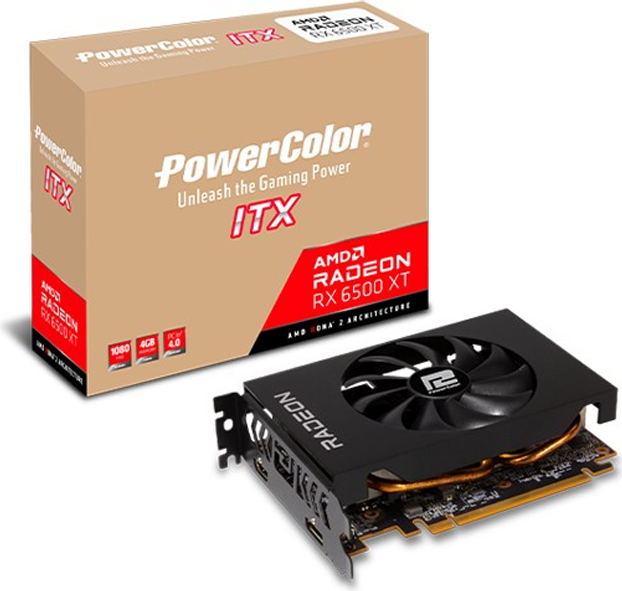 Купить Powercolor Radeon RX6500 ITX 4GB GDDR6 HDMI DP (AXRX 6500XT 4GBD6-DH) в магазине wardena.ru