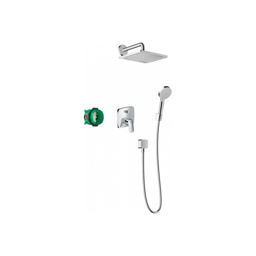Купить Hansgrohe Crometta E Душевая система 240 1jet с однорычажным смесителем хром 27957000 в магазине wardena.ru