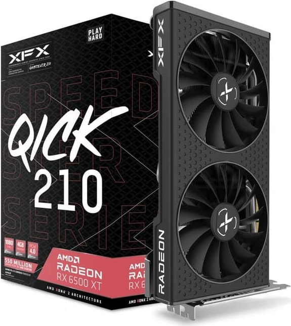 Купить XFX Speedster QICK 210 Radeon RX 6500XT Black Edition - Grafikkarten - Radeon RX 6500 XT - 4GB GDDR6 - PCIe 4,0 - HDMI, DisplayPort - Schwarz (RX-65XT4DBDQ) в магазине wardena.ru