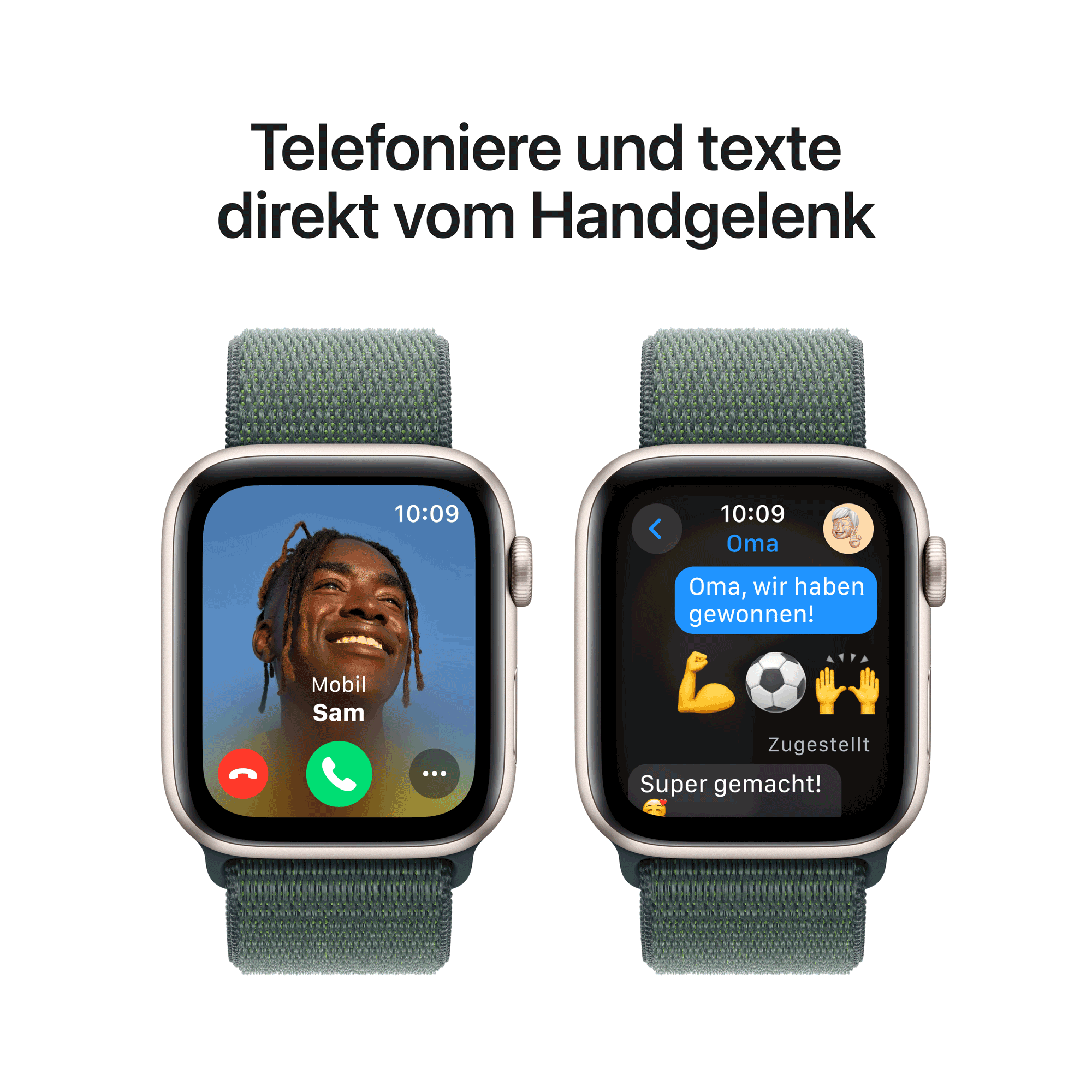 Купить Apple Watch SE GPS 44mm Starlight Aluminium Case mit Lake Green Sport Band (MXEW3QF/A) в магазине wardena.ru