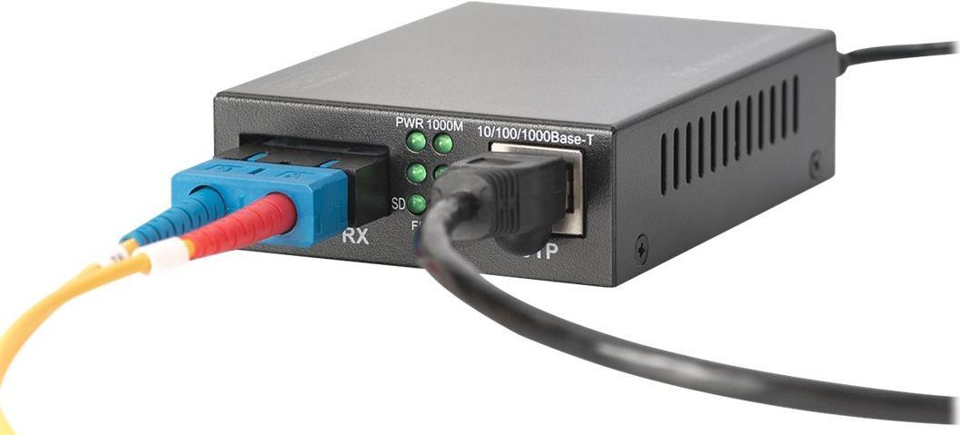 Купить Digitus Professional DN-82160 - Medienkonverter - GigE - 10Base-T, 1000Base-LX, 100Base-TX, 1000Base-T - SC Single-Modus / RJ-45 - bis zu 20 km - 1310 nm (DN-82160) в магазине wardena.ru