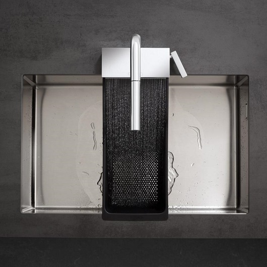 Купить Hansgrohe Aquno Select M81 Смеситель для кухни однорычажный 250 с вытяжным душем черный матовый 73836670 в магазине wardena.ru