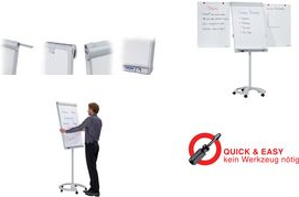 Купить FRANKEN Flipchart Mobil Deluxe, 670 x 950 mm, hellgrau Tafel magnethaftend, Einbeinstativ, Rundfuß mit 5 Lauf- (FC81) в магазине wardena.ru