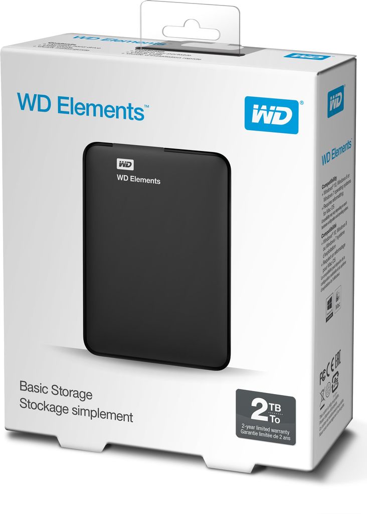 Купить WD Elements Portable WDBU6Y0020BBK - Festplatte - 2 TB - extern (tragbar) - USB 3.0 (WDBU6Y0020BBK-WESN) в магазине wardena.ru
