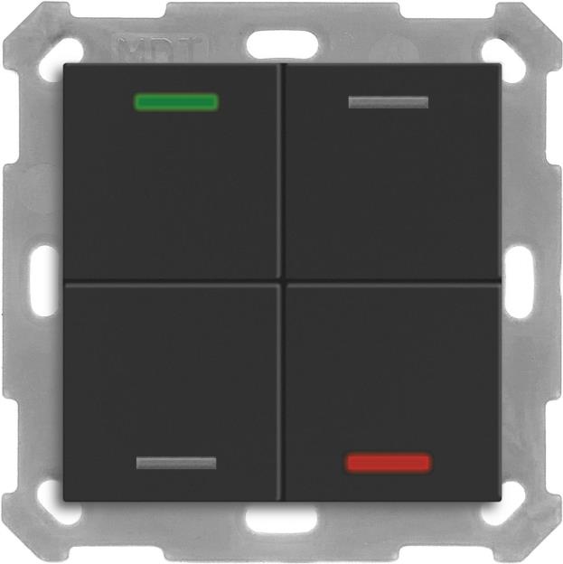 Купить MDT BE-TAL55T406.01 KNX Taster Light 55 4f RGBW Temperatursensor sw matt Neutral 1 (BE-TAL55T406.01) в магазине wardena.ru