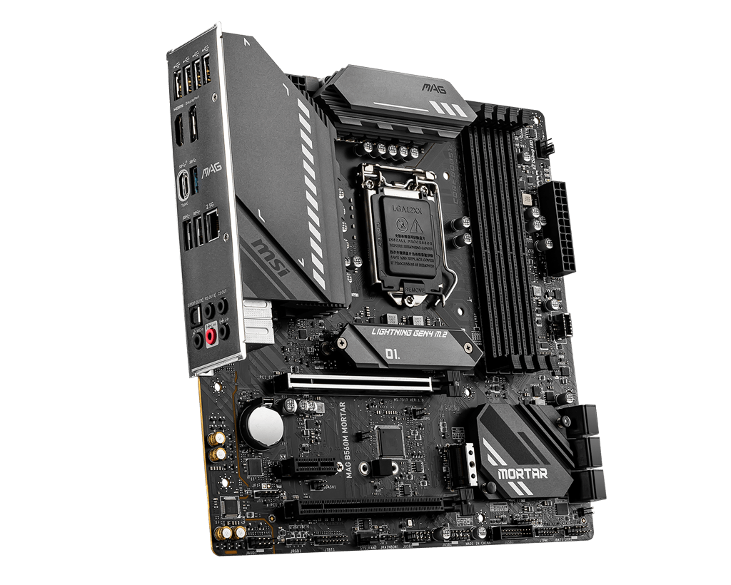 Купить MSI MAG B560M MORTAR - Motherboard - micro ATX - LGA1200-Sockel - B560 - USB-C Gen2, USB 3.2 Gen 1, USB-C Gen 2x2 - 2.5 Gigabit LAN - Onboard-Grafik (CPU erforderlich) - HD Audio (8-Kanal) (7D17-002R) в магазине wardena.ru