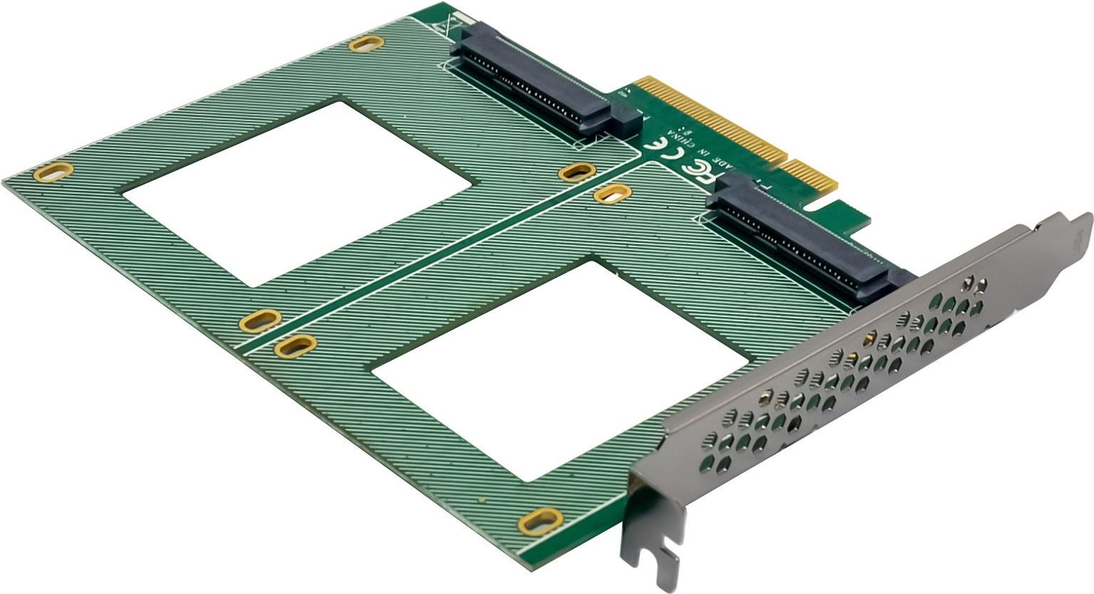 Купить InLine PCIe Karte zu 2x intern U.2 NVMe SFF-8639– Bifurcation x8 (76660P) в магазине wardena.ru