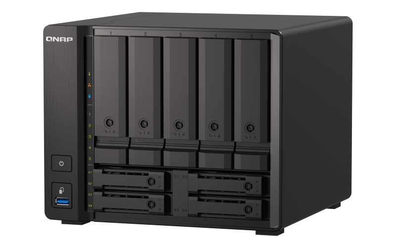 Купить QNAP TS-H973AX-8G - NAS-Server - 9 Schächte - SATA 6Gb/s - RAID 0, 1, 5, 6, 10, 50, JBOD, 60, RAID TP - RAM 8 GB - 2.5 Gigabit Ethernet / 10 Gigabit Ethernet - iSCSI в магазине wardena.ru