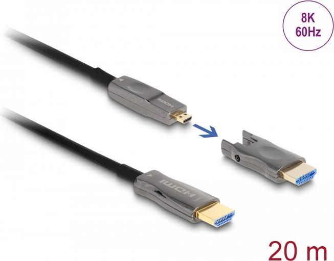 Купить Delock - High Speed - HDMI-Kabel - 19 pin micro HDMI Type D männlich zu HDMI männlich - 20,0m - Hybrid Kupfer/Kohlefaser - Schwarz - Support von 8K 60 Hz, 12,70cm (5") 1 (86007) в магазине wardena.ru