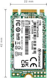 Купить Transcend MTS425S - SSD - 1 TB - intern - M.2 2242 - SATA 6Gb/s (TS1TMTS425S) в магазине wardena.ru