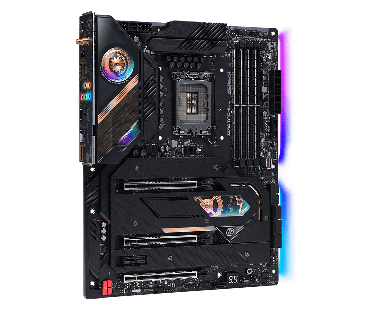 Купить ASRock Z690 Taichi - Motherboard - ATX - LGA1700-Sockel - Z690 Chipsatz - USB 3.2 Gen 1, USB 3.2 Gen 2, USB-C Gen 2x2, USB4 - Gigabit LAN, 2.5 Gigabit LAN, Wi-Fi, Bluetooth - Onboard-Grafik (CPU erforderlich) - HD Audio (90-MXBGV0-A0UAYZ) в магазине wardena.ru