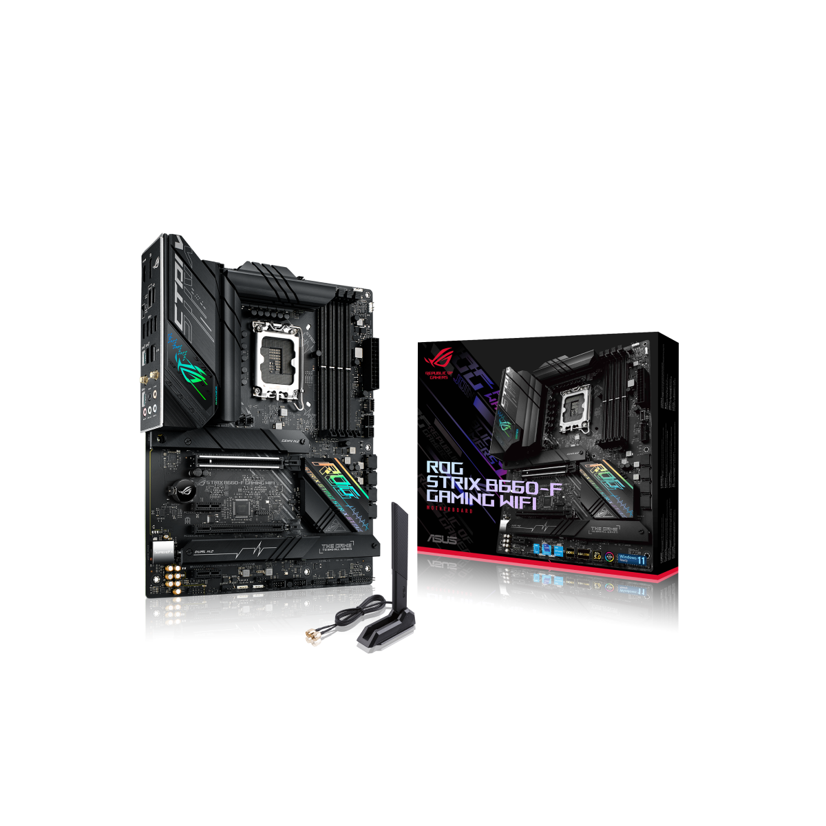 Купить ASUS ROG STRIX B660-F GAMING WIFI - Motherboard - ATX - LGA1700-Sockel - B660 Chipsatz - USB-C Gen1, USB 3,2 Gen 1, USB 3,2 Gen 2, USB-C Gen 2x2 - 2,5 Gigabit LAN, Wi-Fi, Bluetooth - Onboard-Grafik (CPU erforderlich) - H (90MB18R0-M0EAY0) в магазине wardena.ru