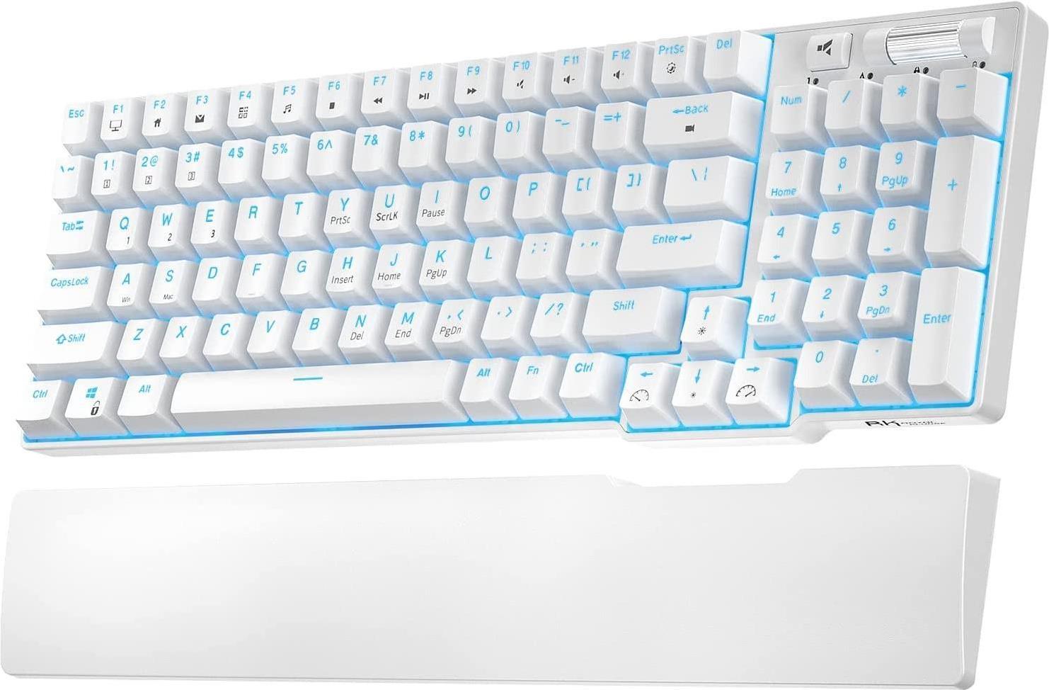 Купить Royal Kludge RK96 balta belaide mechanische klaviatur | 90 %, Hot-Swap, RGB, Melyna Switches, USA в магазине wardena.ru