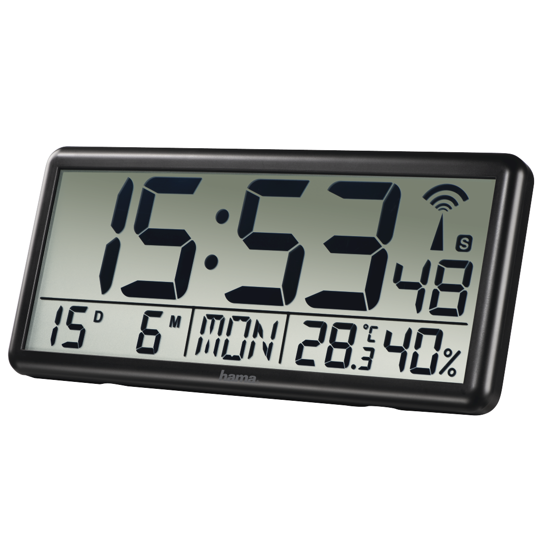 Купить Hama Jumbo Digitale Wanduhr Rechteck Schwarz (00186352) в магазине wardena.ru