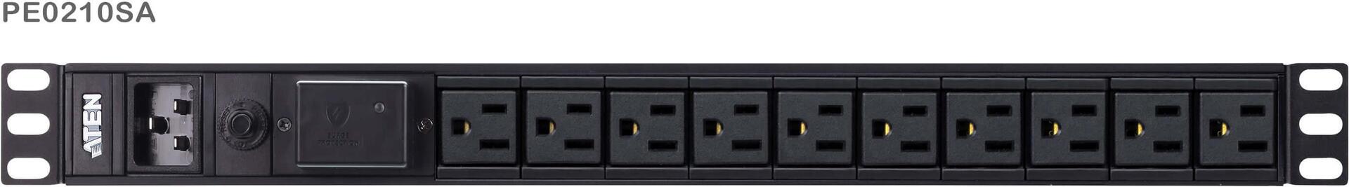 Купить ATEN Basic PDU Series PE0210SG - Stromverteilungseinheit (Rack - einbaufähig) - Wechselstrom 100-240 V - 3840 VA - Eingabe, Eingang IEC 60320 C20 - Ausgangsanschlüsse: 10 (10 x IEC 60320 C13) - 1U - 3.05 m в магазине wardena.ru