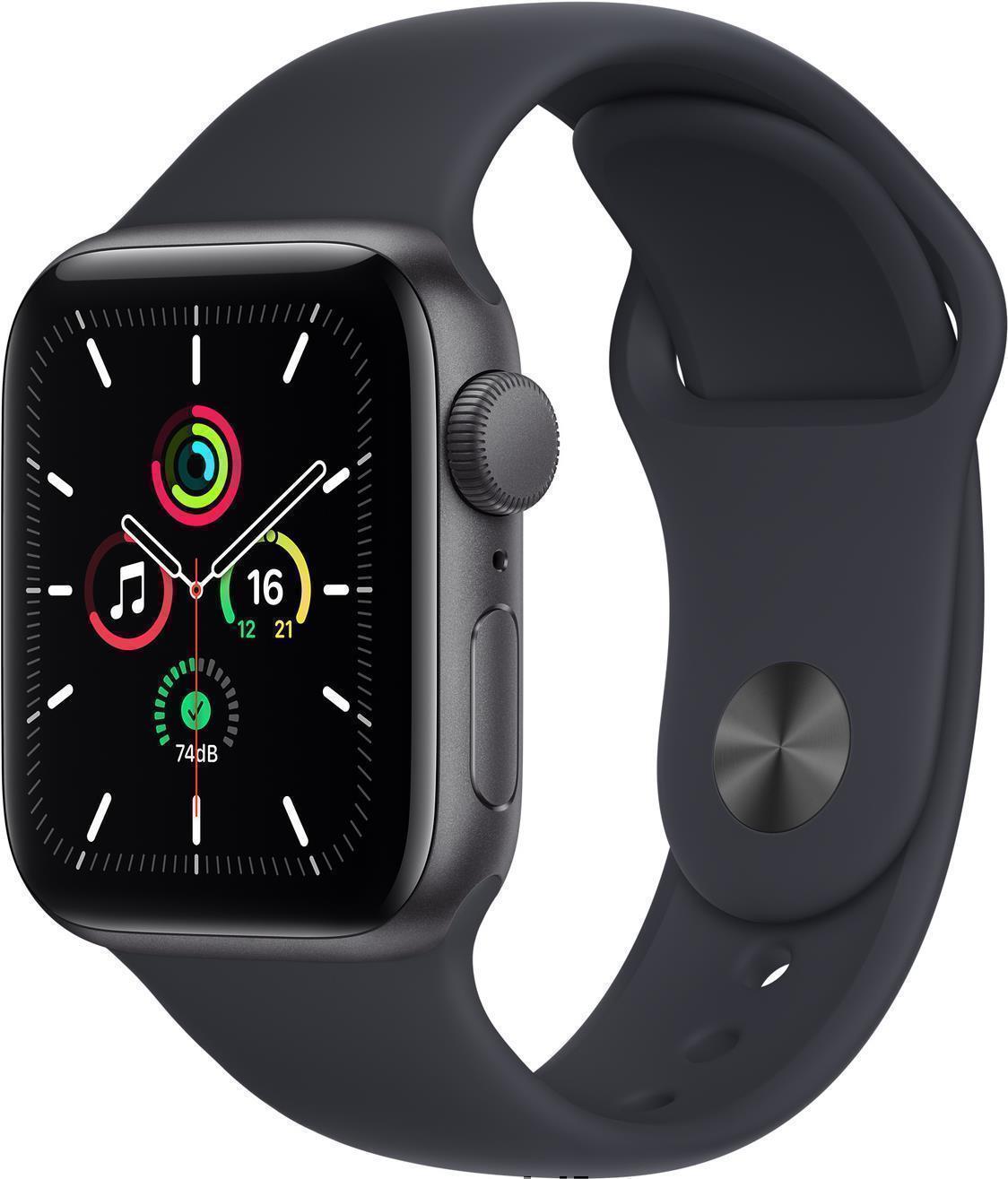 Купить Apple Watch SE (GPS) - 40 mm - Space grau Aluminium - intelligente Uhr mit Sportband - Flouroelastomer - Midnight - Bandgröße: regelmäßig - 32 GB - Wi-Fi, Bluetooth - 30.49 g (MKQ13FD/A) в магазине wardena.ru