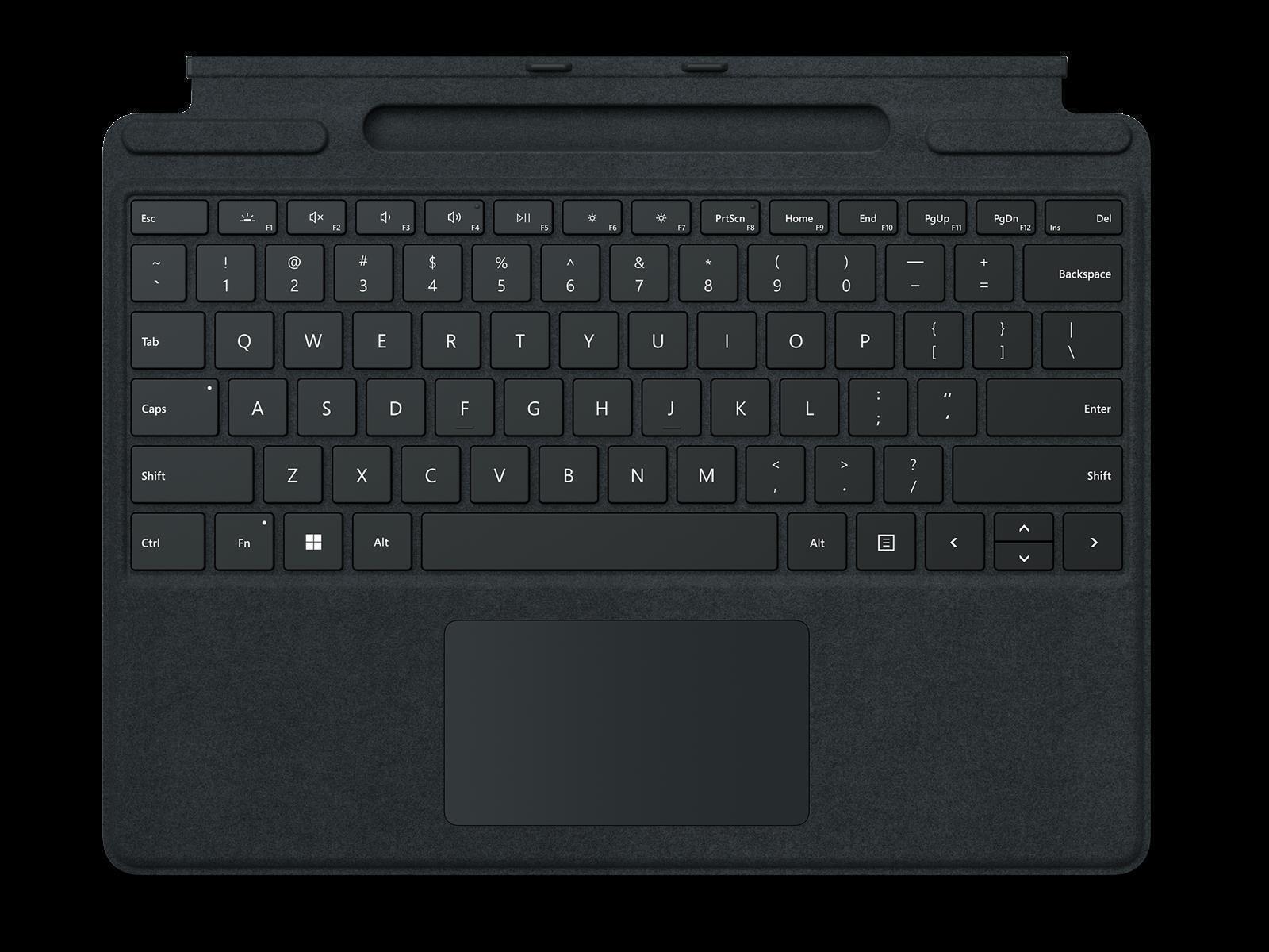 Купить Microsoft Surface Pro Signature Keyboard - Tastatur - mit Touchpad, Beschleunigungsmesser, Surface Slim Pen 2 Ablage- und Ladeschale - AZERTY - Französisch - Schwarz - kommerziell - für Surface Pro 8, Pro X (8XB-00004) в магазине wardena.ru