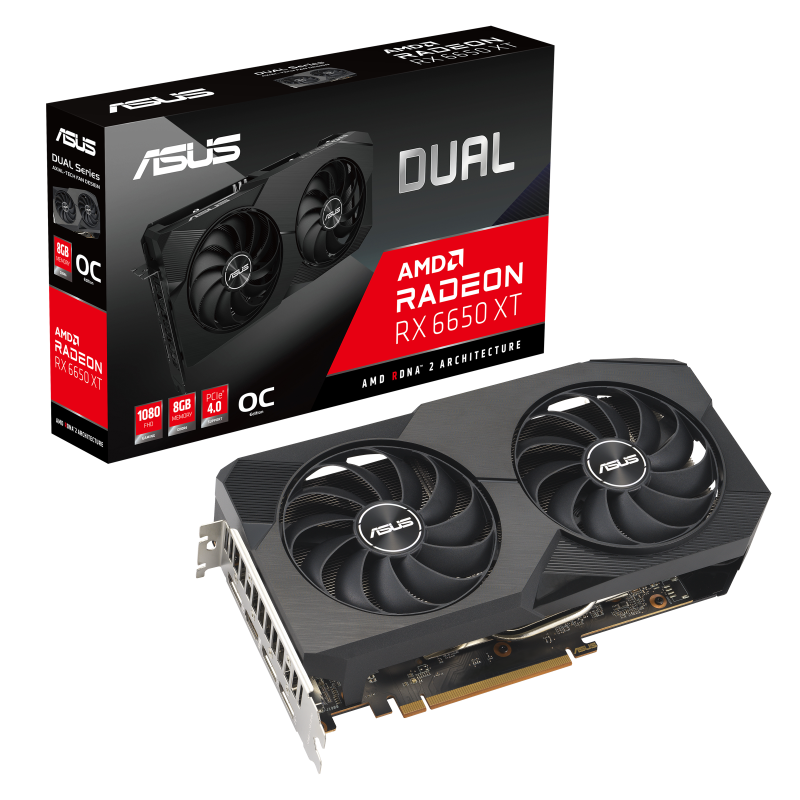 Купить ASUS Dual -RX6650XT-O8G-V2 AMD Radeon RX 6650 XT 8 GB GDDR6 (90YV0HS2-M0NA00) в магазине wardena.ru