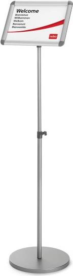 Купить NOBO Infoständer DIN A4, Maße: (B)350 x (T)70 x (H)1.010 mm Farbe: silber, höhenverstellbarer Ständer, runder Tellerfuß (1902383) в магазине wardena.ru