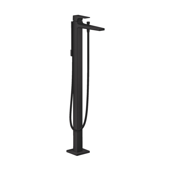Купить Hansgrohe Metropol Смеситель для ванны однорычажный напольный с рычаговой рукояткой черный матовый 32532670 в магазине wardena.ru