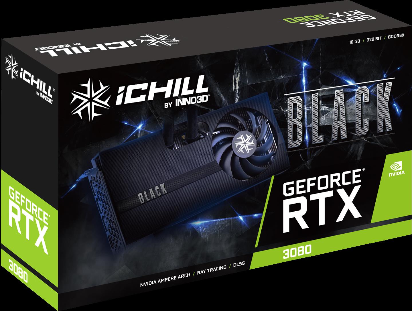 Купить Inno3D iChiLL GeForce RTX 3080 Black LHR - Grafikkarten - GF RTX 3080 - 10 GB GDDR6X - PCIe 4.0 x16 - HDMI, 3 x DisplayPort - Schwarz (C3080B-106XX-1810003H) в магазине wardena.ru