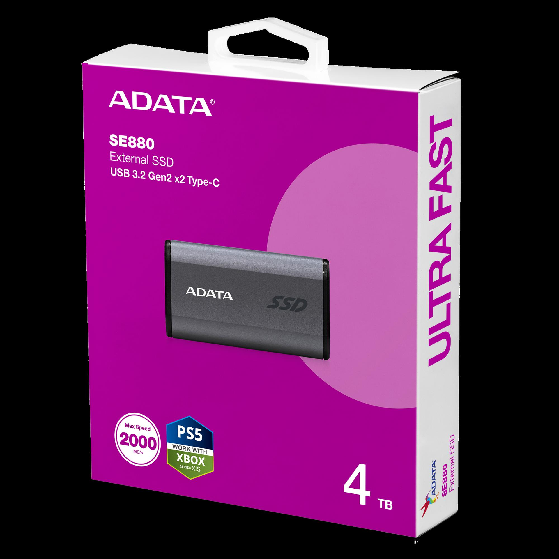 Купить ADATA Elite SE880 - 4 TB - USB Typ-C - USB 3.2 Gen 2x2 - 2000 MB/s - 20 Gbit/s - Grau (AELI-SE880-4TCGY) в магазине wardena.ru