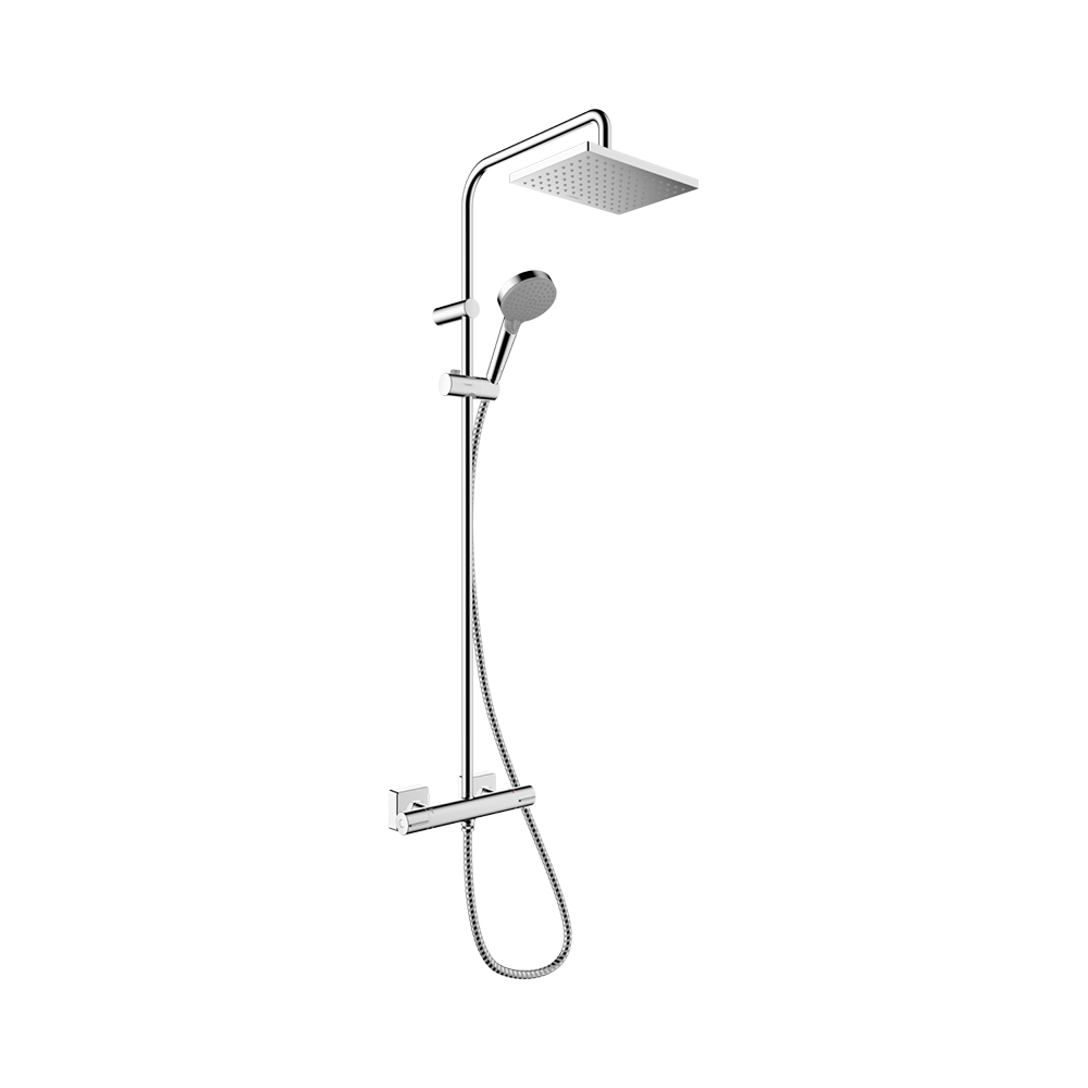 Купить Hansgrohe Vernis Shape Showerpipe 230 1jet EcoSmart с термостатом черный матовый 26097670 в магазине wardena.ru