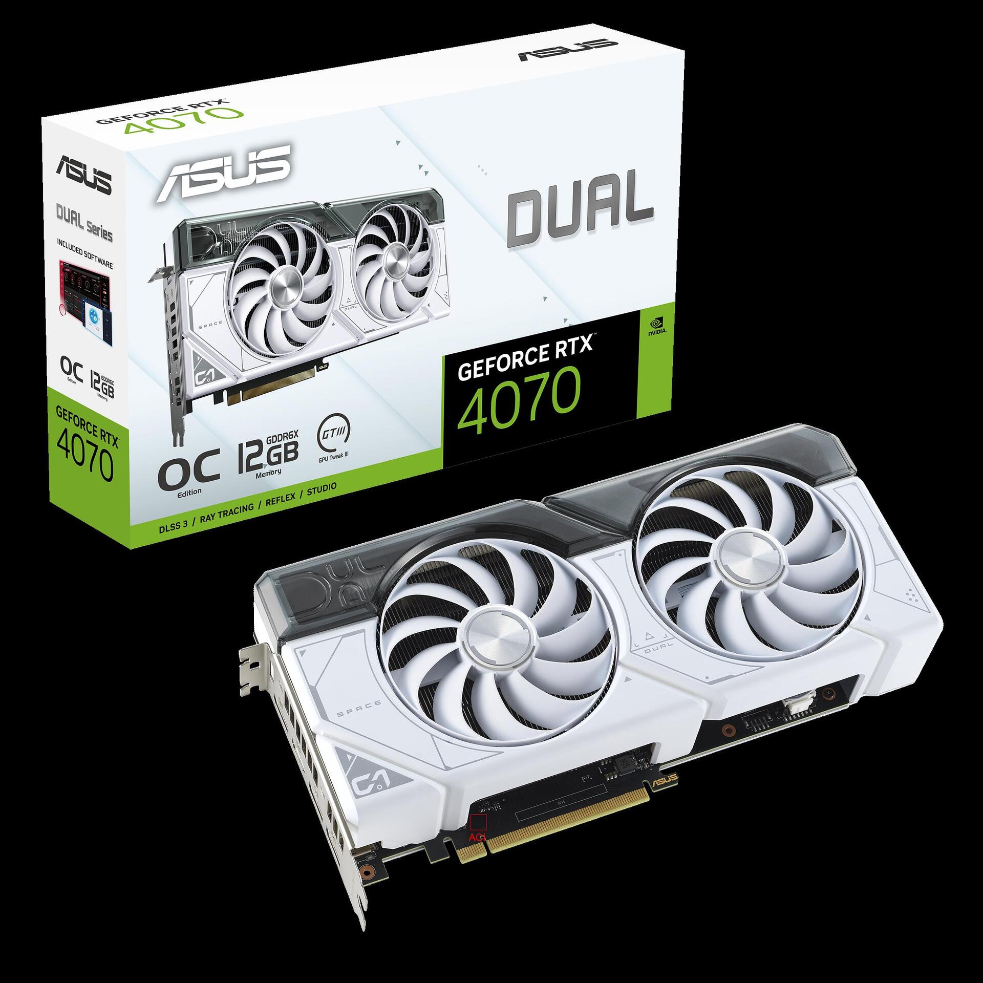 Купить ASUS Dual GeForce RTX 4070 12GB - OC Edition - Grafikkarten - GeForce RTX 4070 - 12GB GDDR6X - PCIe 4,0 - HDMI, 3 x DisplayPort (90YV0IZ4-M0NA00) в магазине wardena.ru