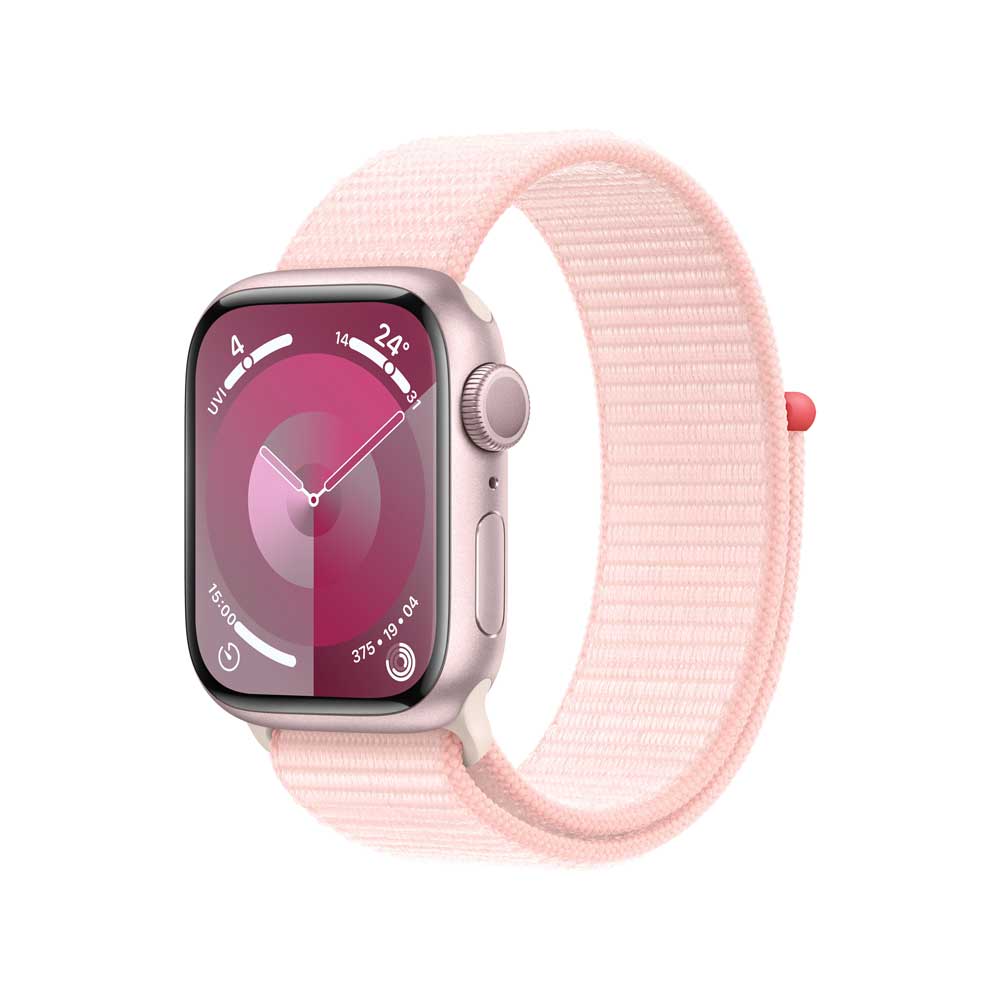 Купить APPLE Watch Series 9 GPS 41mm Pink Aluminium Case with Light Pink Sport Loop (MR953QF/A) в магазине wardena.ru