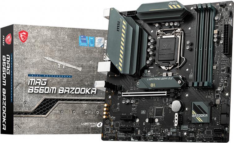 Купить MSI MAG B560M BAZOOKA - Motherboard - micro ATX - LGA1200-Sockel - B560 - USB 3.2 Gen 1, USB 3.2 Gen 2 - 2.5 Gigabit LAN - Onboard-Grafik (CPU erforderlich) - HD Audio (8-Kanal) (7D18-003R) в магазине wardena.ru