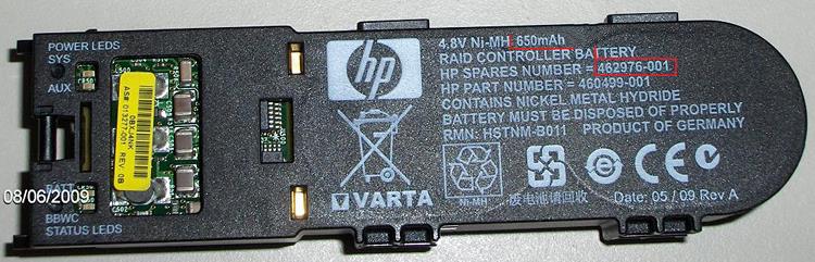 Купить HP - Battery Backup Unit (BBU) für RAID-Controller - für ProLiant DL165 G7, DL180 G6, DL360 G6, WS460c G6 (462976-001B) в магазине wardena.ru