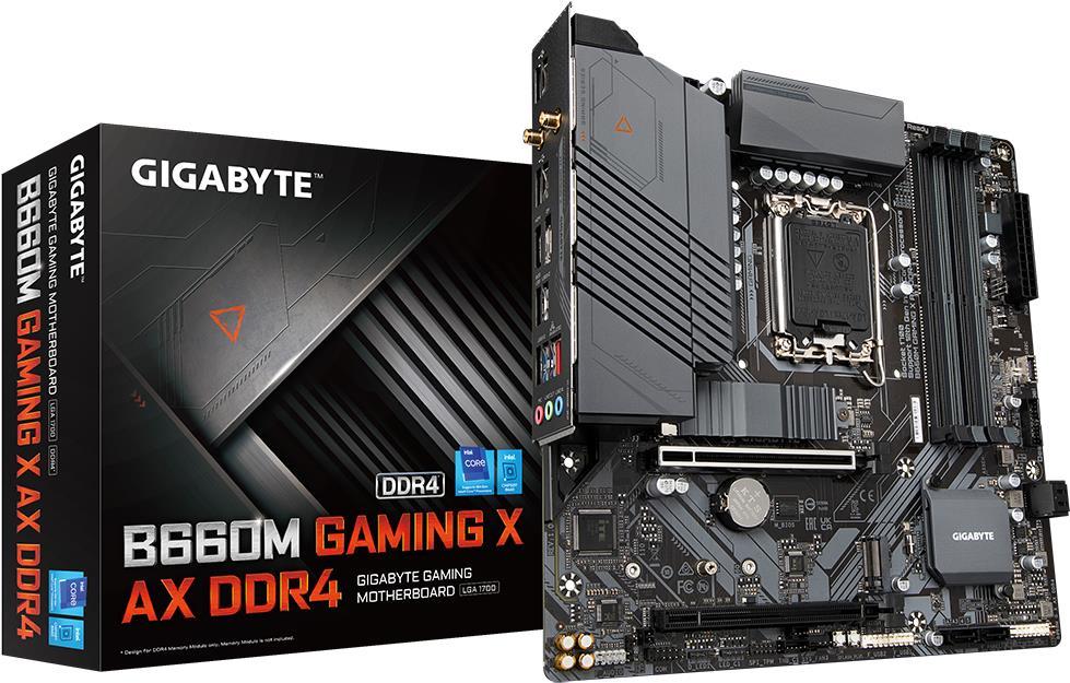 Купить Gigabyte B660M GAMING X AX DDR4 - 1.X - Motherboard - micro ATX - LGA1700-Sockel - B660 Chipsatz - USB-C Gen2, USB 3.2 Gen 1 - 2.5 Gigabit LAN, Wi-Fi, Bluetooth - Onboard-Grafik (CPU erforderlich) - HD Audio (8-Kanal) (B660M G X AX DDR4) в магазине wardena.ru