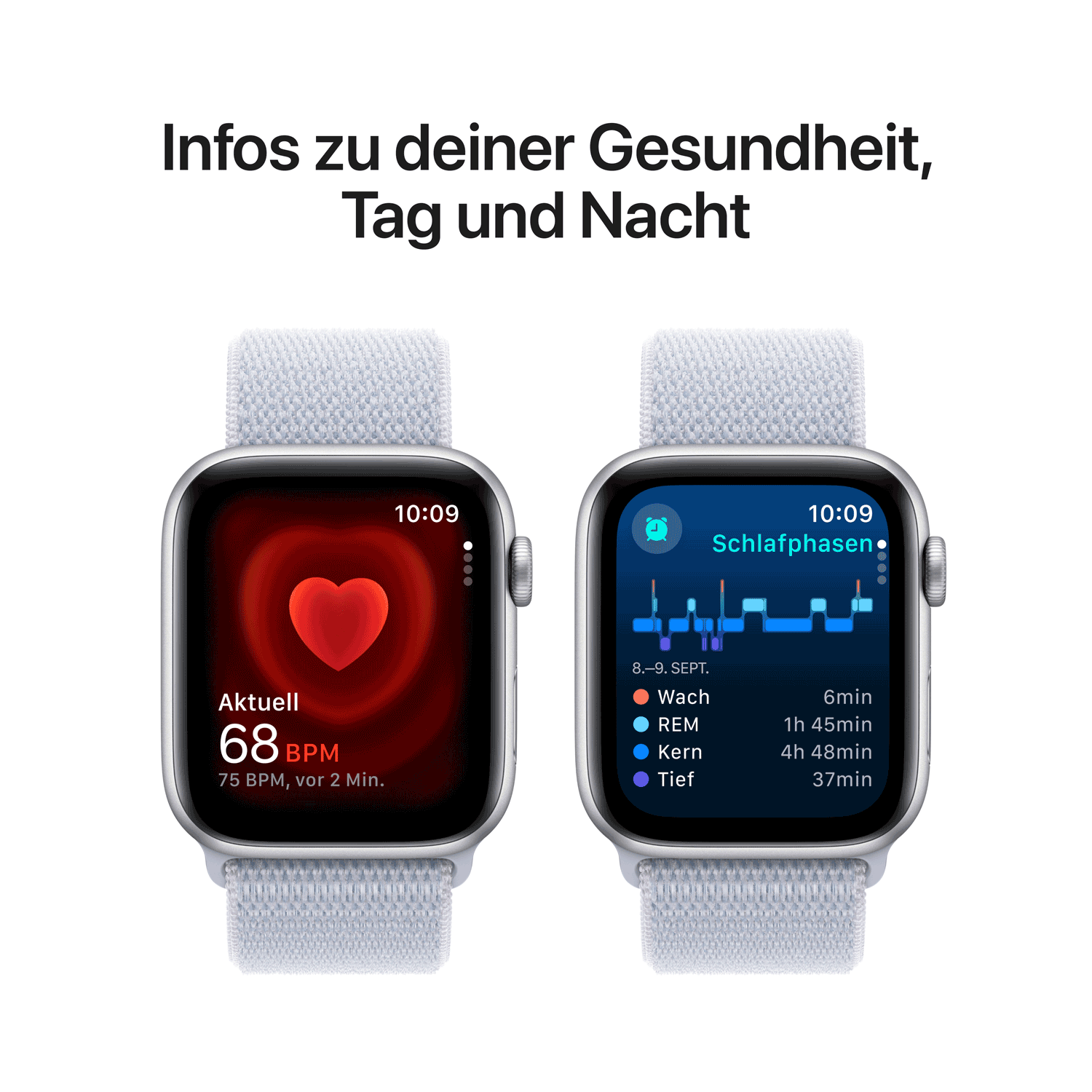 Купить Apple Watch SE GPS + Cellular 44mm Silver Aluminium Case mit Blue Cloud Sport Band (MXGR3QF/A) в магазине wardena.ru