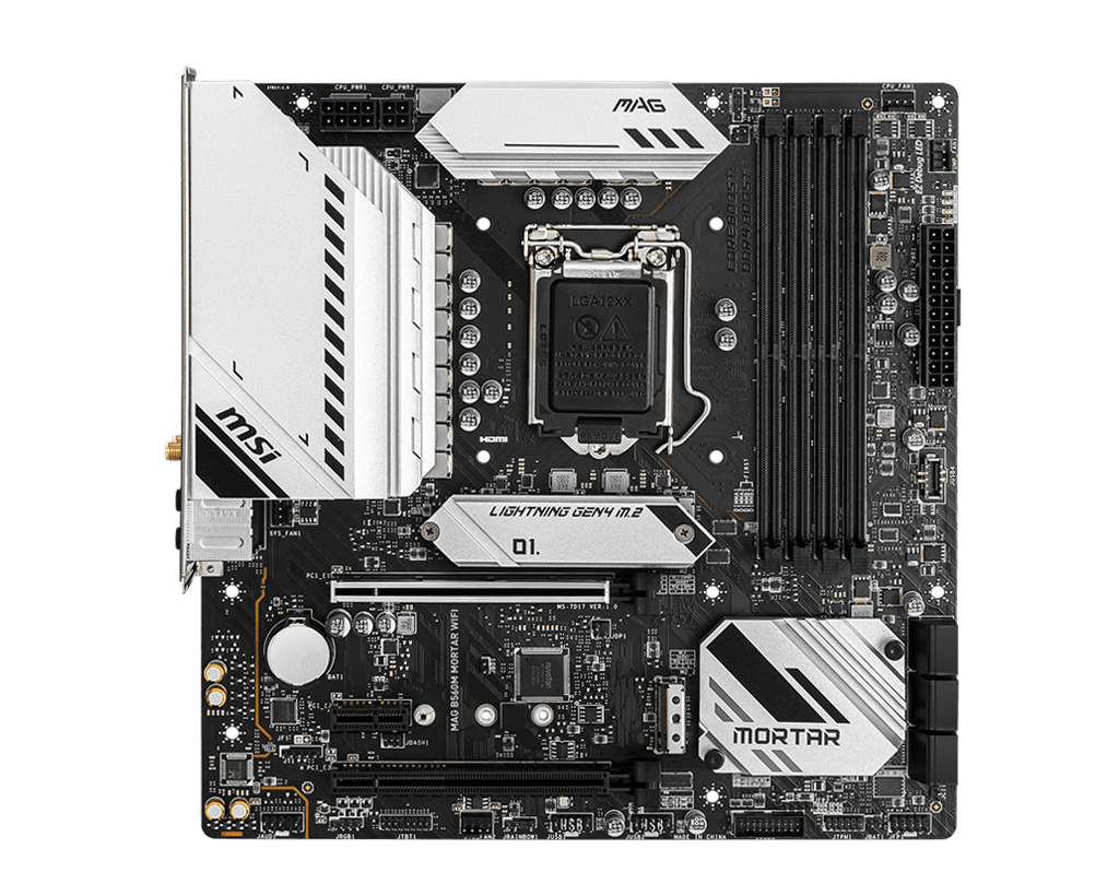 Купить MSI MAG B560M MORTAR WIFI - Motherboard - micro ATX - LGA1200-Sockel - B560 Chipsatz - USB-C Gen2, USB 3.2 Gen 1, USB-C Gen 2x2 - 2.5 Gigabit LAN, Wi-Fi, Bluetooth - Onboard-Grafik (CPU erforderlich) - HD Audio (8-Kanal) (7D17-001R) в магазине wardena.ru