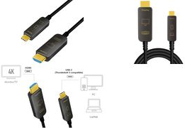 Купить LogiLink - Premium High Speed - Adapterkabel - USB-C männlich bis HDMI männlich - 20 m - doppelt geschirmtes Kupfer/Glasfaser-Hybridkabel - Schwarz - Active Optical Cable (AOC), unterstützt 4K 60 Hz (3840 x 2160), Active (CUF0102) в магазине wardena.ru