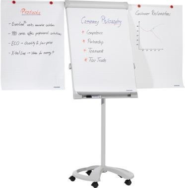 Купить FRANKEN Flipchart Mobil Deluxe, 670 x 950 mm, hellgrau Tafel magnethaftend, Einbeinstativ, Rundfuß mit 5 Lauf- (FC81) в магазине wardena.ru