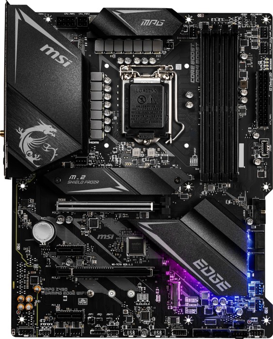 Купить MSI MPG Z490 GAMING EDGE WIFI - Motherboard - ATX - LGA1200-Sockel - Z490 Chipsatz - USB-C Gen1, USB 3.2 Gen 1, USB 3.2 Gen 2, USB-C Gen 2x2 - 2.5 Gigabit LAN, Wi-Fi, Bluetooth - Onboard-Grafik (CPU erforderlich) - HD Au (7C79-005R) в магазине wardena.ru