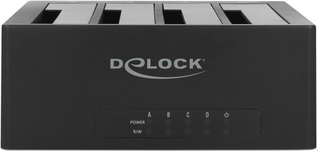 Купить DeLOCK USB Type-C Docking Station for 4 x SATA HDD / SSD - HDD-Dockingstation Schächte: 4 - 2.5" / 3.5" gemeinsam genutzt (6,4 cm/8,9 cm gemeinsam genutzt) - SATA 6Gb/s - 5 Gbit/s - USB-C - Schwarz (63930) в магазине wardena.ru