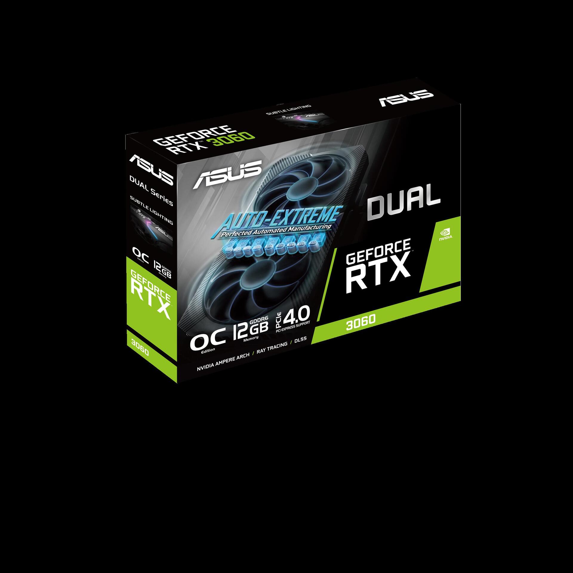 Купить ASUS Dual GeForce RTX 3060 V2 OC, DUAL-RTX3060-O12G-V2, 12GB GDDR6, HDMI, 3x DP (90YV0GB2-M0NA10) в магазине wardena.ru