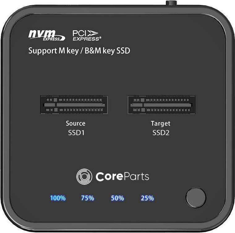 Купить CoreParts MS-CLONER-NVME Speicherlaufwerk-Docking-Station USB 3.2 Gen 2 (3.1 Gen 2) Type-C Schwarz (MS-CLONER-NVME) в магазине wardena.ru