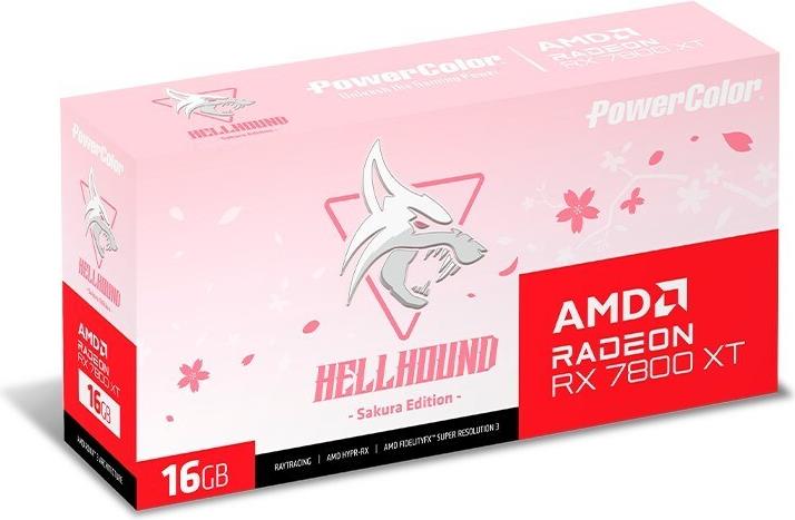 Купить PowerColor Hellhound Radeon RX 7800 XT Sakura - Radeon RX 7800 XT - 16 GB - GDDR6 - 256 Bit - 7680 x 4320 Pixel - PCI Express 4.0 (RX7800XT 16G-L/OC/SAKURA) в магазине wardena.ru