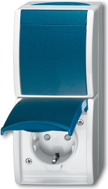 Купить Busch Jaeger 2601/6/20 EBW-53 Steckdose Typ F Blau - Weiß (1684-0-0330) (2CKA001684A0330) в магазине wardena.ru