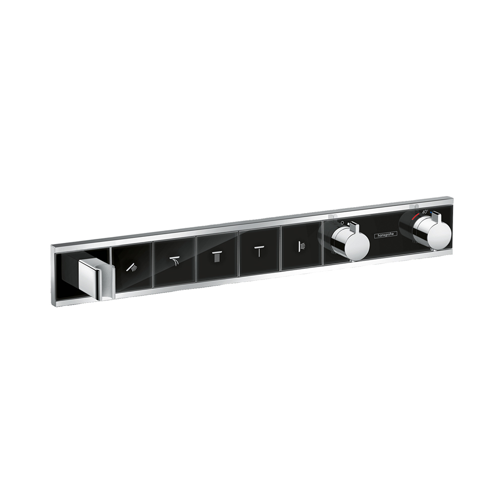 Купить Hansgrohe RainSelect Термостат для душа скрытого монтажа для 5 потребителей хром-черный матовый 15358600 в магазине wardena.ru