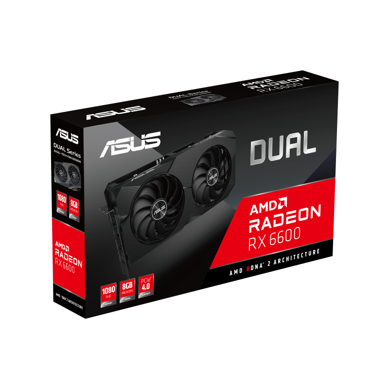 Купить ASUS Dual Radeon RX 6600 V2 8GB - Grafikkarten - Radeon RX 6600 - 8 GB GDDR6 - PCIe 4.0 - HDMI, 3 x DisplayPort - Grau - Box (90YV0GP2-M0NA00) в магазине wardena.ru