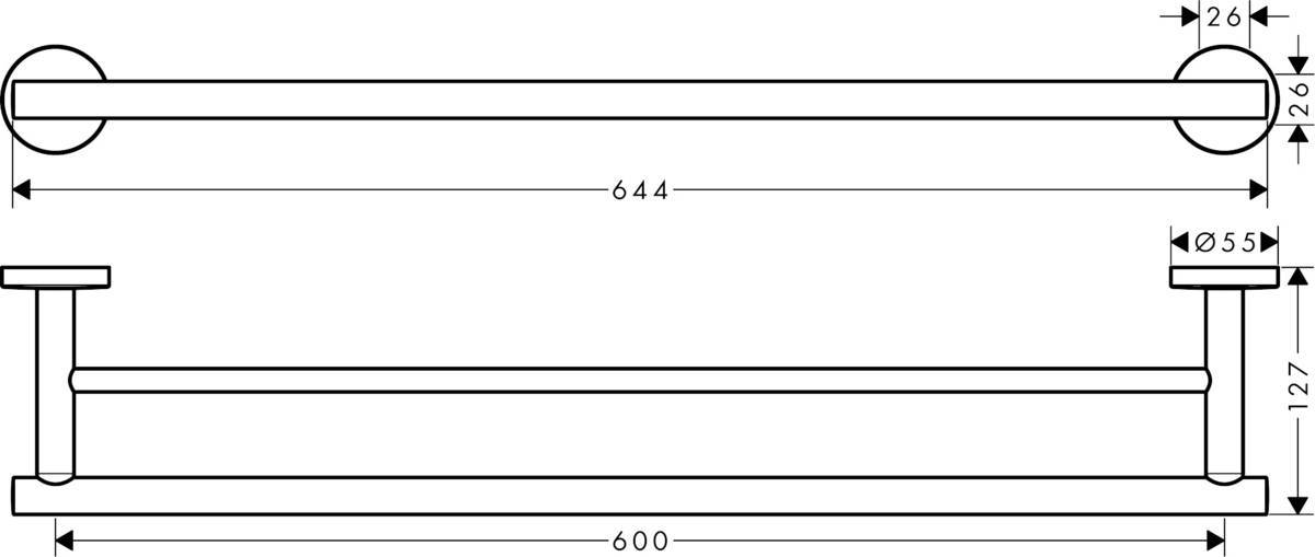 Купить Hansgrohe Logis Universal Двойной держатель для банных полотенец хром 41712000 в магазине wardena.ru