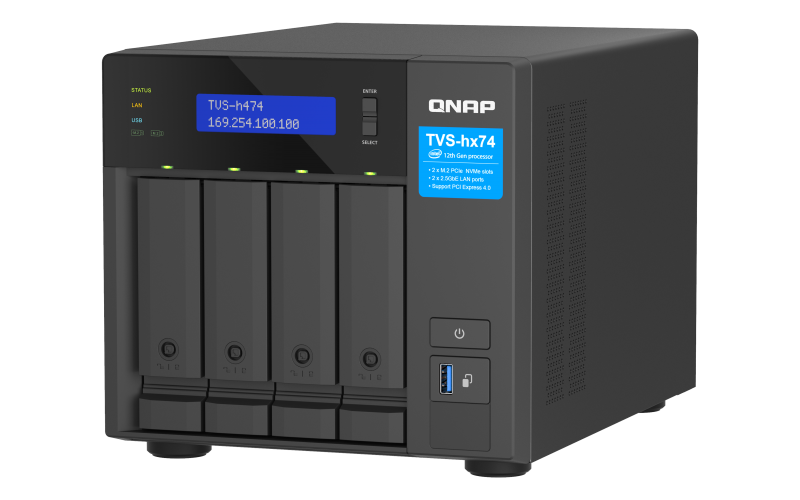 Купить QNAP TVS-H474-PT - NAS-Server - SATA 6Gb/s - RAID 0, 5, 6, 10, JBOD - iSCSI Support (TVS-H474-PT-8G) в магазине wardena.ru