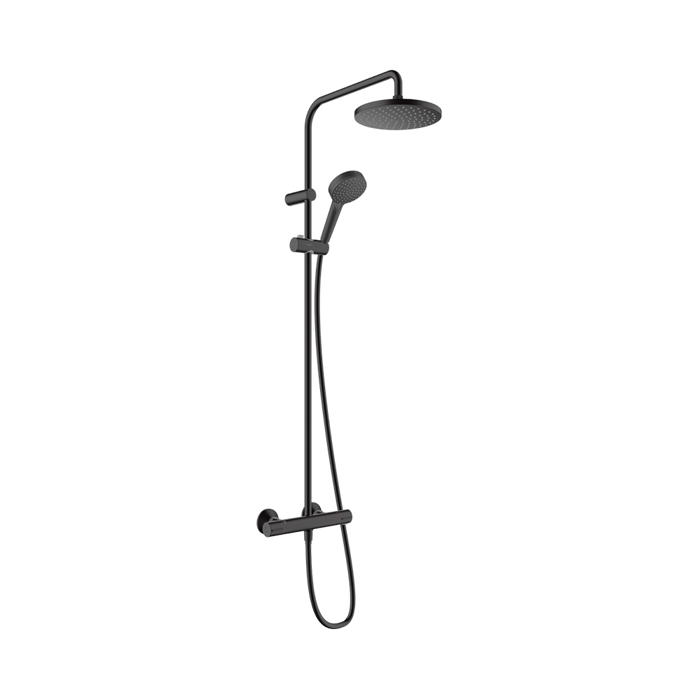 Купить Hansgrohe Vernis Blend Showerpipe 200 1jet EcoSmart с термостатом черный матовый 26089670 в магазине wardena.ru