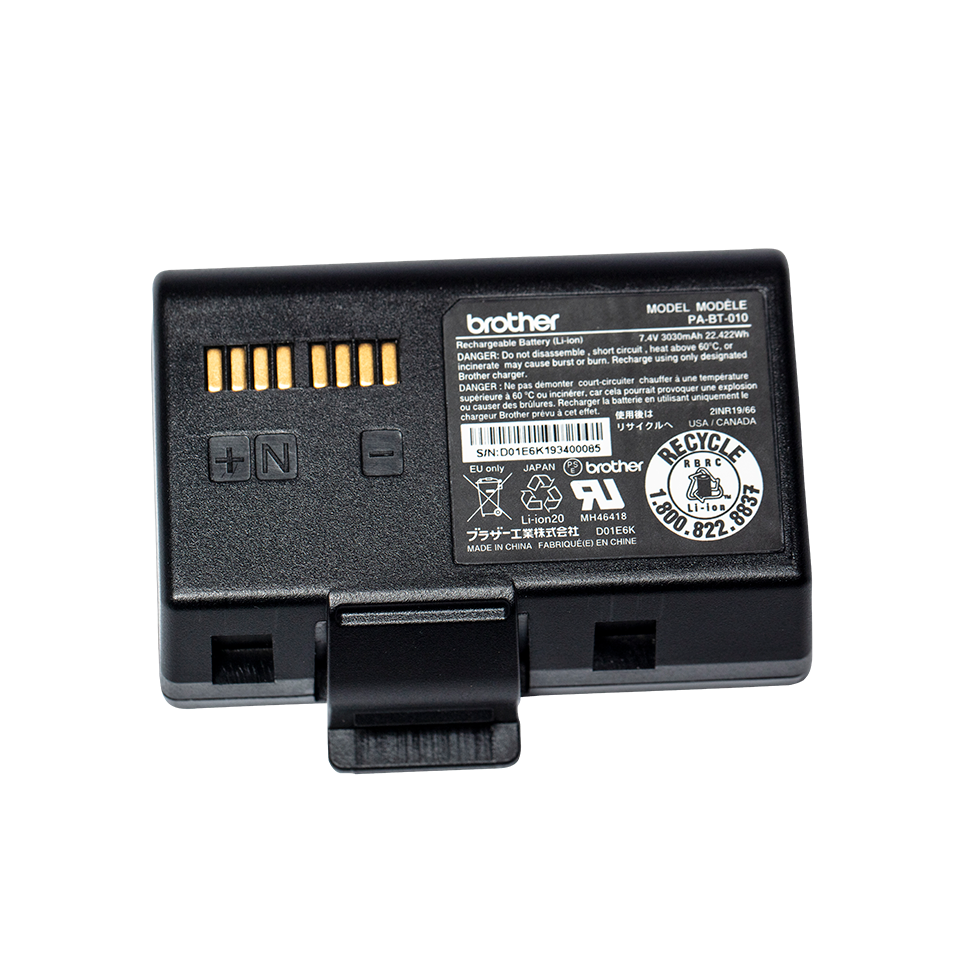 Купить Brother PA-BT-010 - Drucker-Batterie (smart) - 1 x Lithium-Ionen - für RuggedJet RJ-3035B, RJ-3055WB (PABT010) в магазине wardena.ru