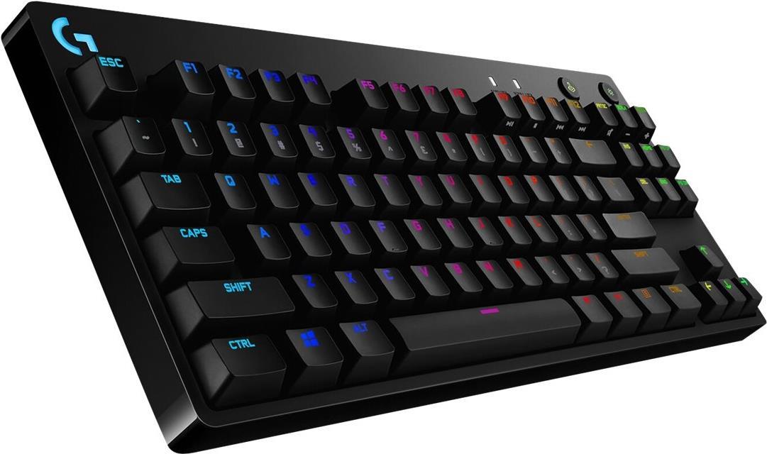 Купить Logitech Pro - Tastatur - Hintergrundbeleuchtung - USB - QWERTY - GB - Tastenschalter: GX Blue Clicky - Schwarz (920-009426) в магазине wardena.ru